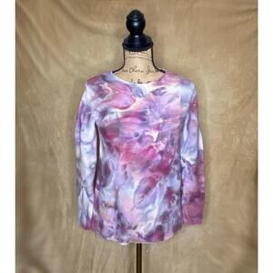 Talbots Cotton Sweater, Marble Ice Dye Sweater, Tie Dye Sweater, Boat Neck